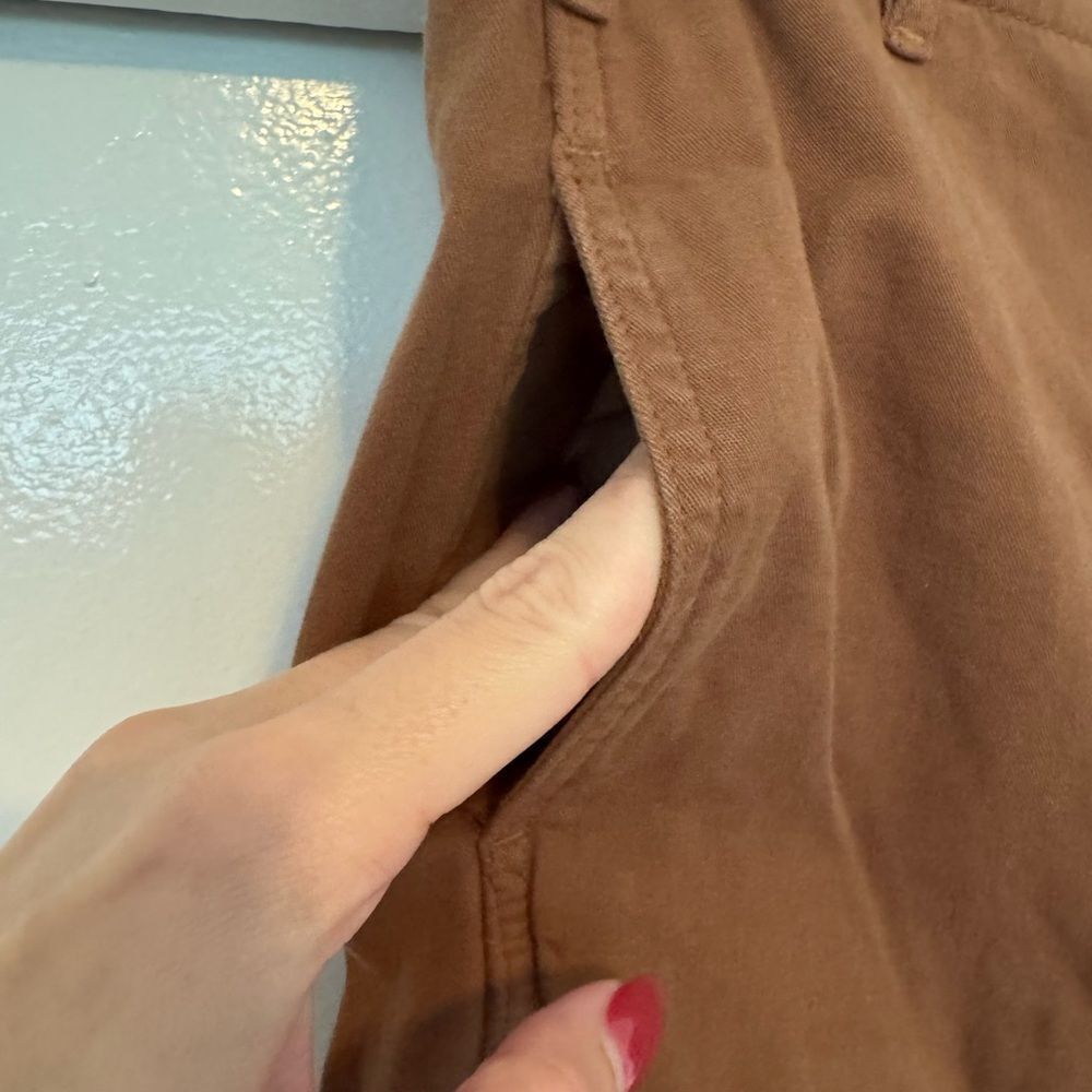 Frame Washed Flax Brown Cropped Cargo Pants Size 25 - Picture 8 of 9